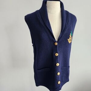 The Eagle's Eye Vintage 90s 100% Wool Academia Preppy Sweater Vest Size Medium